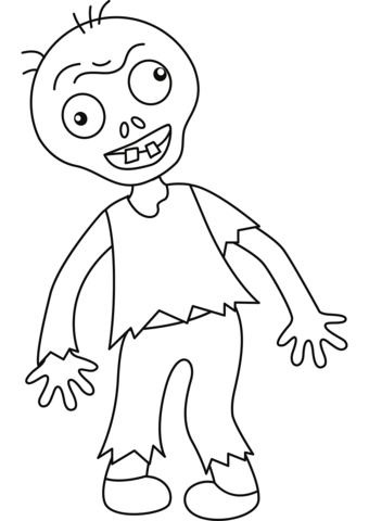 Cartoon Zombie Coloring Page